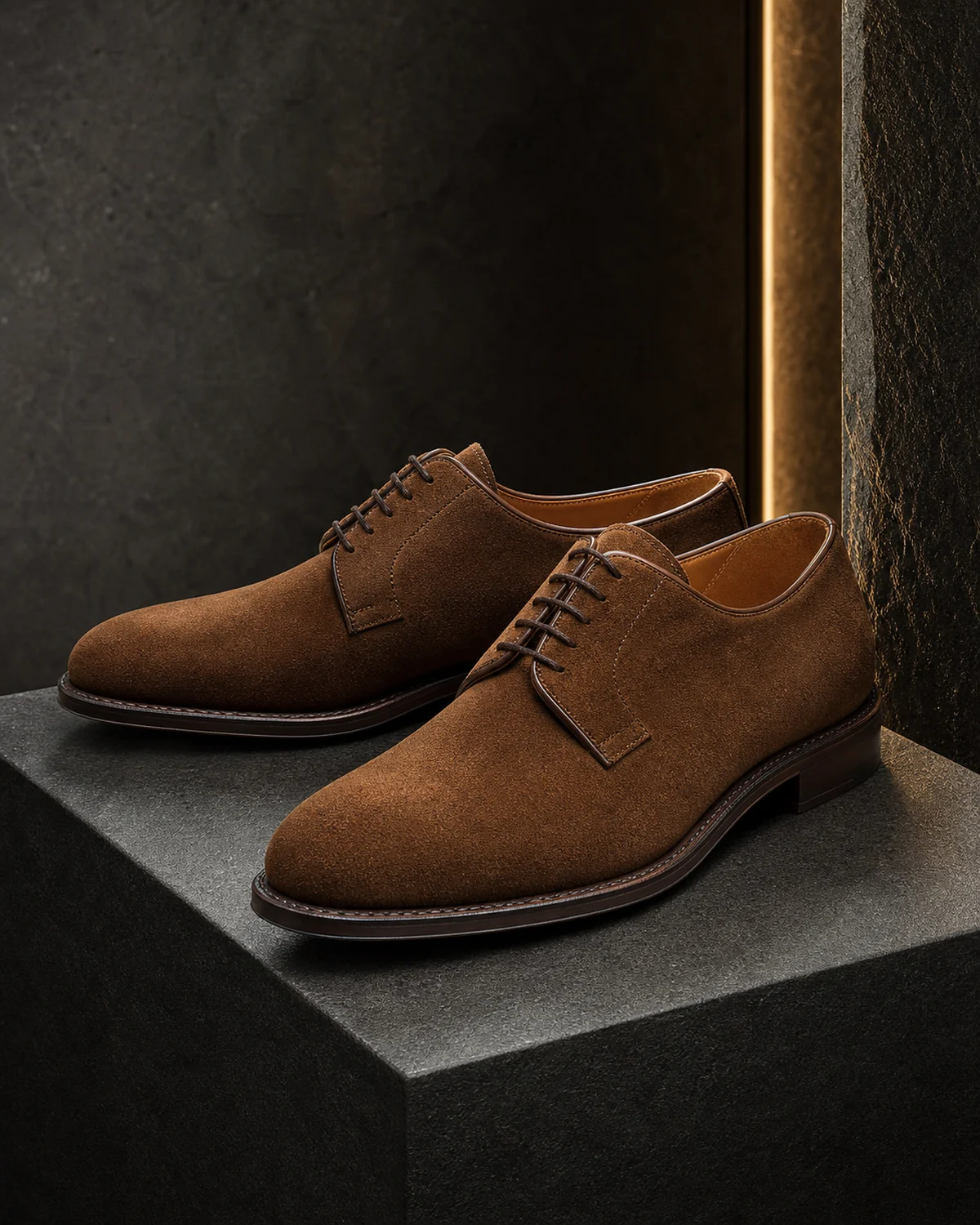 Tobacco suede Derby shoes inspiration